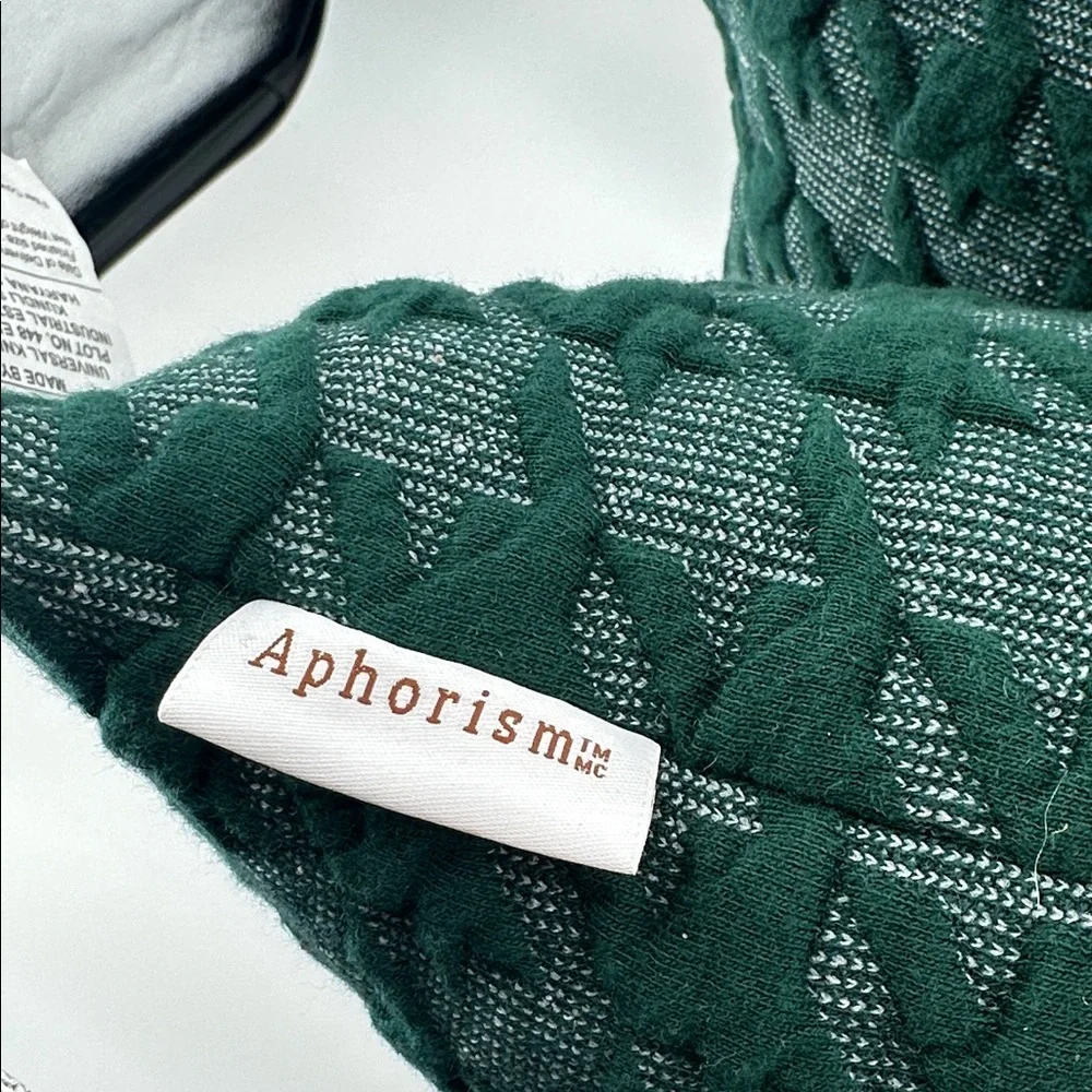 Anthropologie Aphorism Green Houndstooth Pillow Set New‎